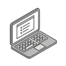 Illustration of an open laptop displaying a checklist on the screen, symbolizing remote work and digital productivity.