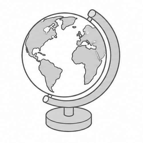 Illustration of a globe highlighting Europe, showcasing the continent's geographical features and location in relation to other parts of the world.
